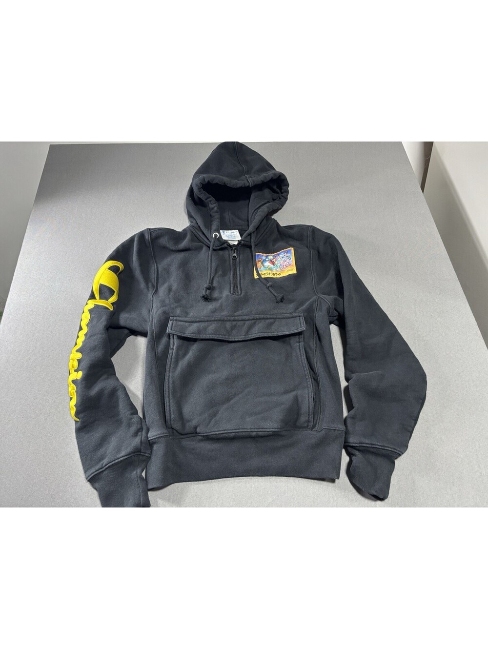Mens Champion X Super Mario Bros Black Anorak Hoodie Sz XS